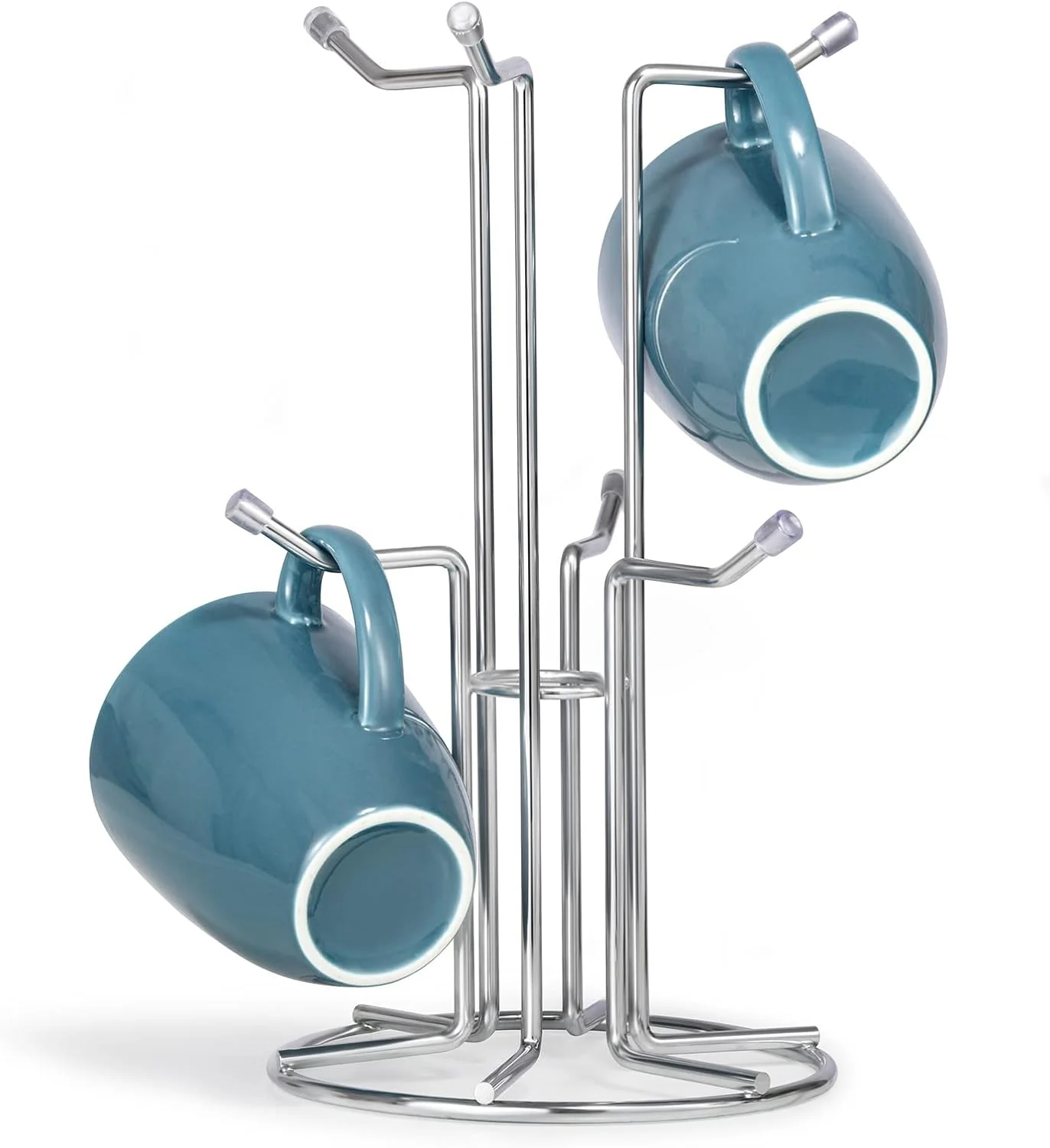 Practical Hulisen Coffee Mug Holder for Countetop Cup Tree for Counter Large Mugs with 6 Hooks Metal Cup Holder Stand Standing Rack Display for Coffee Bar Contemporary