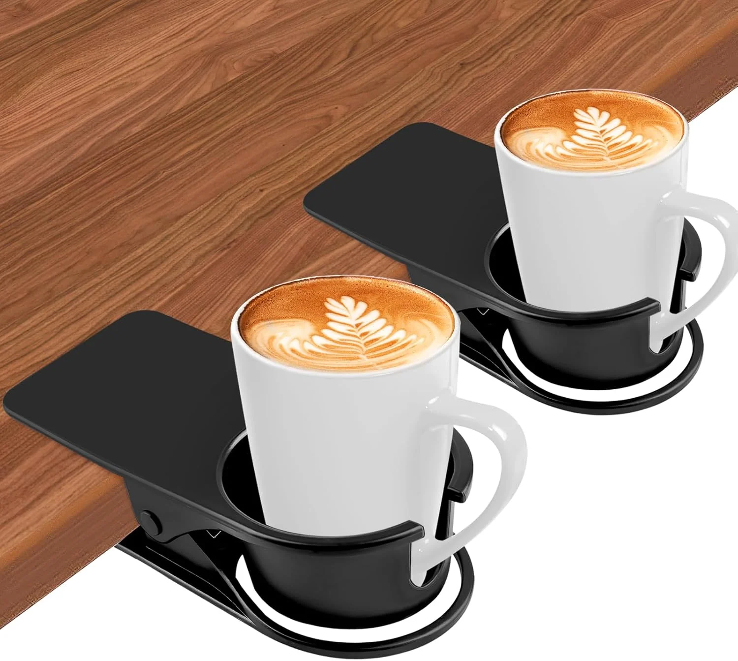 Sophisticated 2PCS Drinking Cup Holder Clips Kalolary Table Edge Cup Holder Clip Water Coffee Mug Holder Clip Desk Bottle Cup Stand Clip with Groove for Home High-Performance