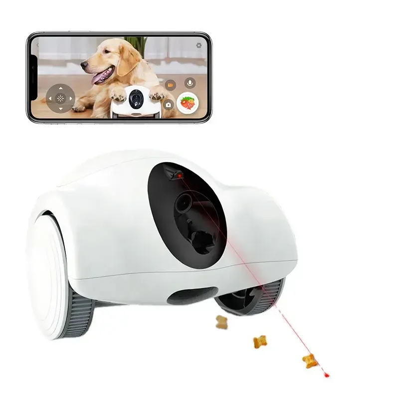 Quality Whole intelligent automatic pet toy with camera dog interactive feeder wifi link cat companion toy High-Grade