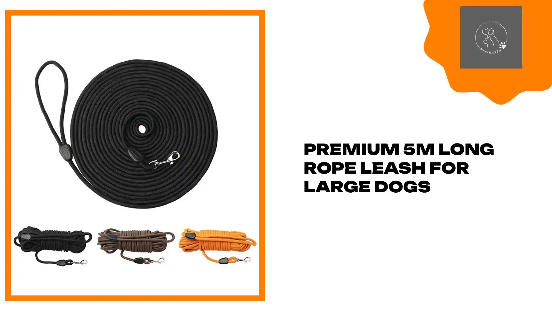 Fine Premium 5M Long Rope Leash For Large Dogs Secure
