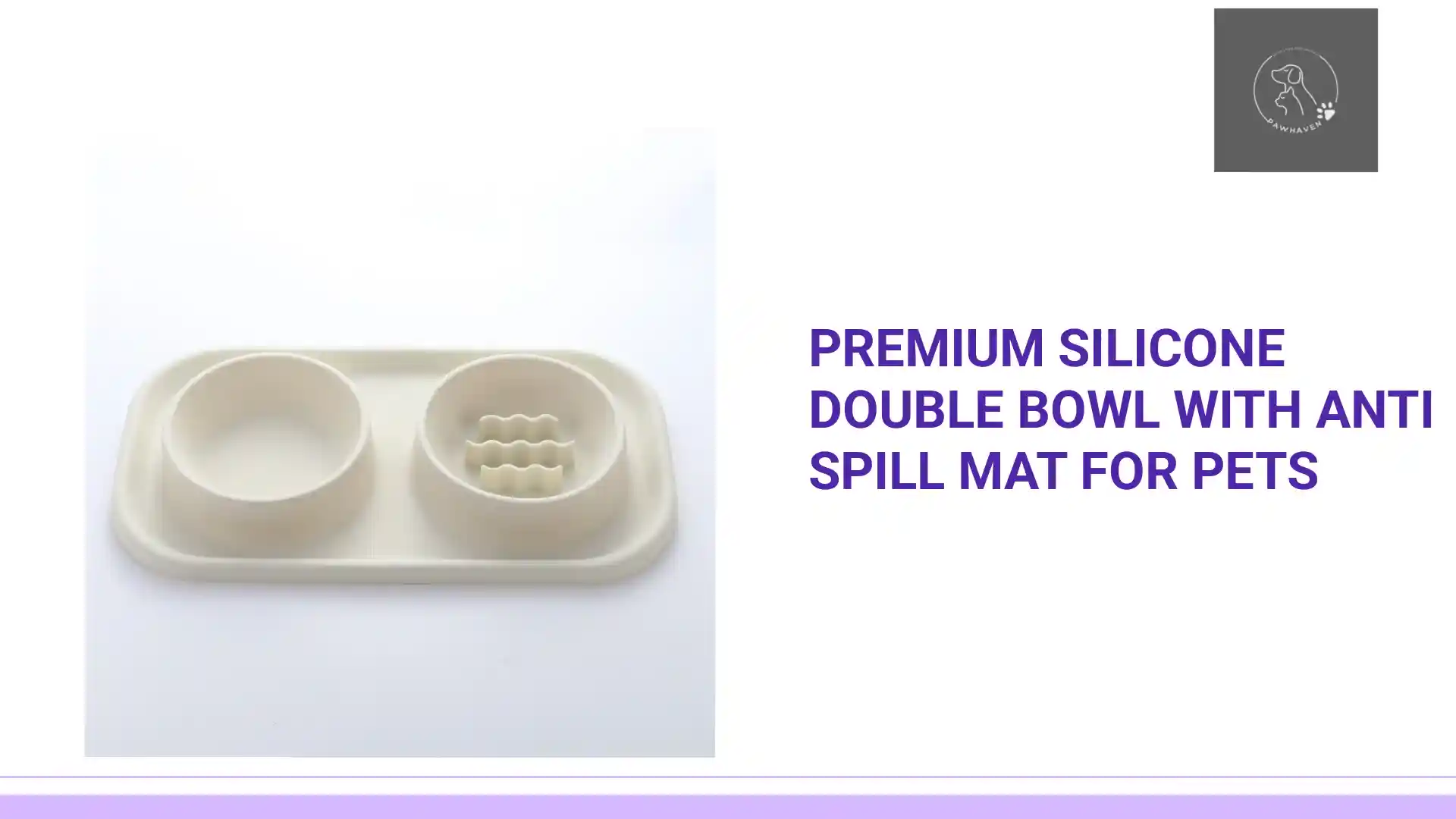 Outstanding Premium Silicone Double Bowl With Anti Spill Mat For Pets High-Grade