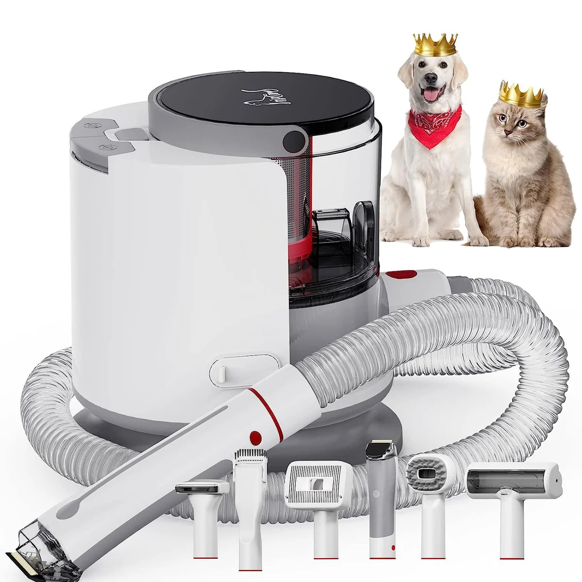 Expertly Made Whole 6 in 1 Pet Grooming Kit Vacuum Suction Low Noise Cat Dog Hair Professional Grooming Clippers 2L Fine Crafted