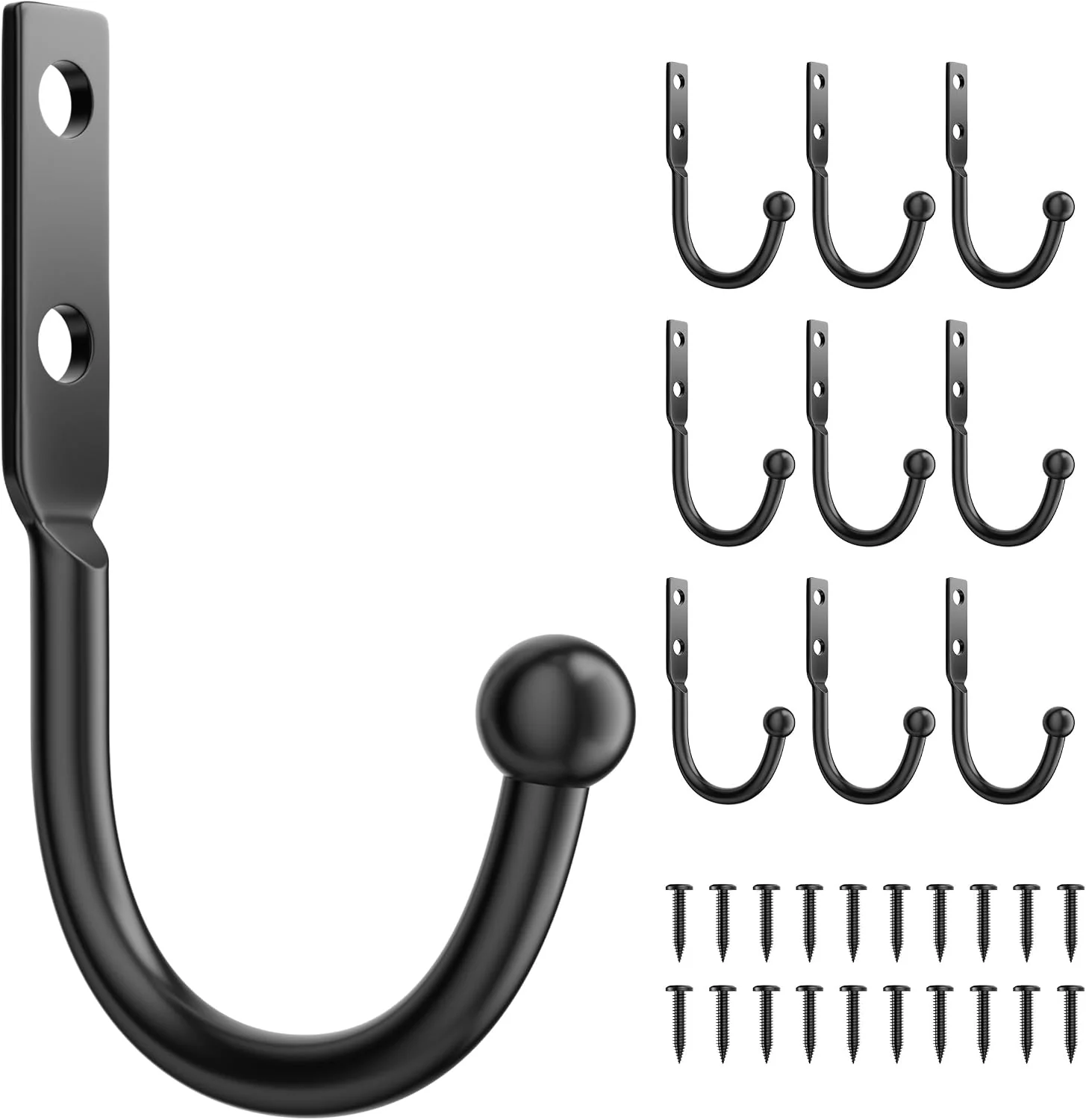 Advanced 10 Pack Wall Hooks Metal Hooks Wall Mount Hold up to 45 Lbs Fine Crafted