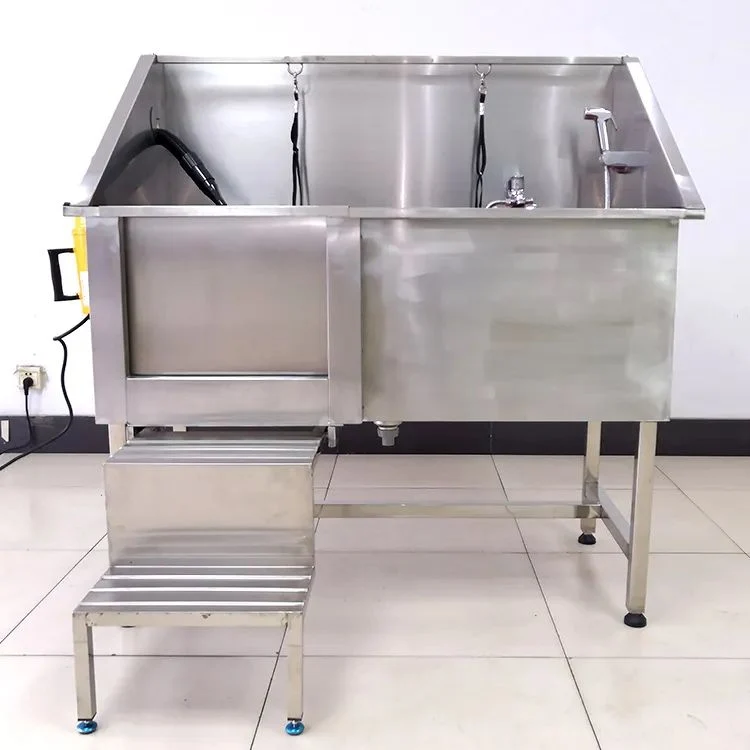 Crafted Factory whole stainless steel bubble spa foot sliding door pet grooming bathtub OEM Relaxed