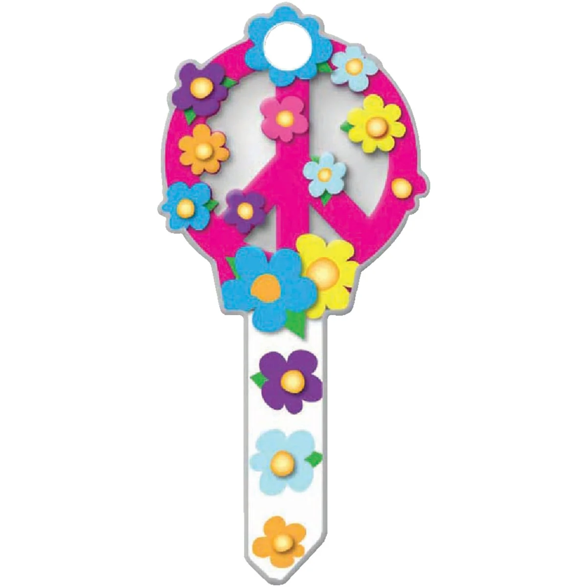 Convenient Lucky Line Peace Sign Design Decorative House Key KW11 Detailed