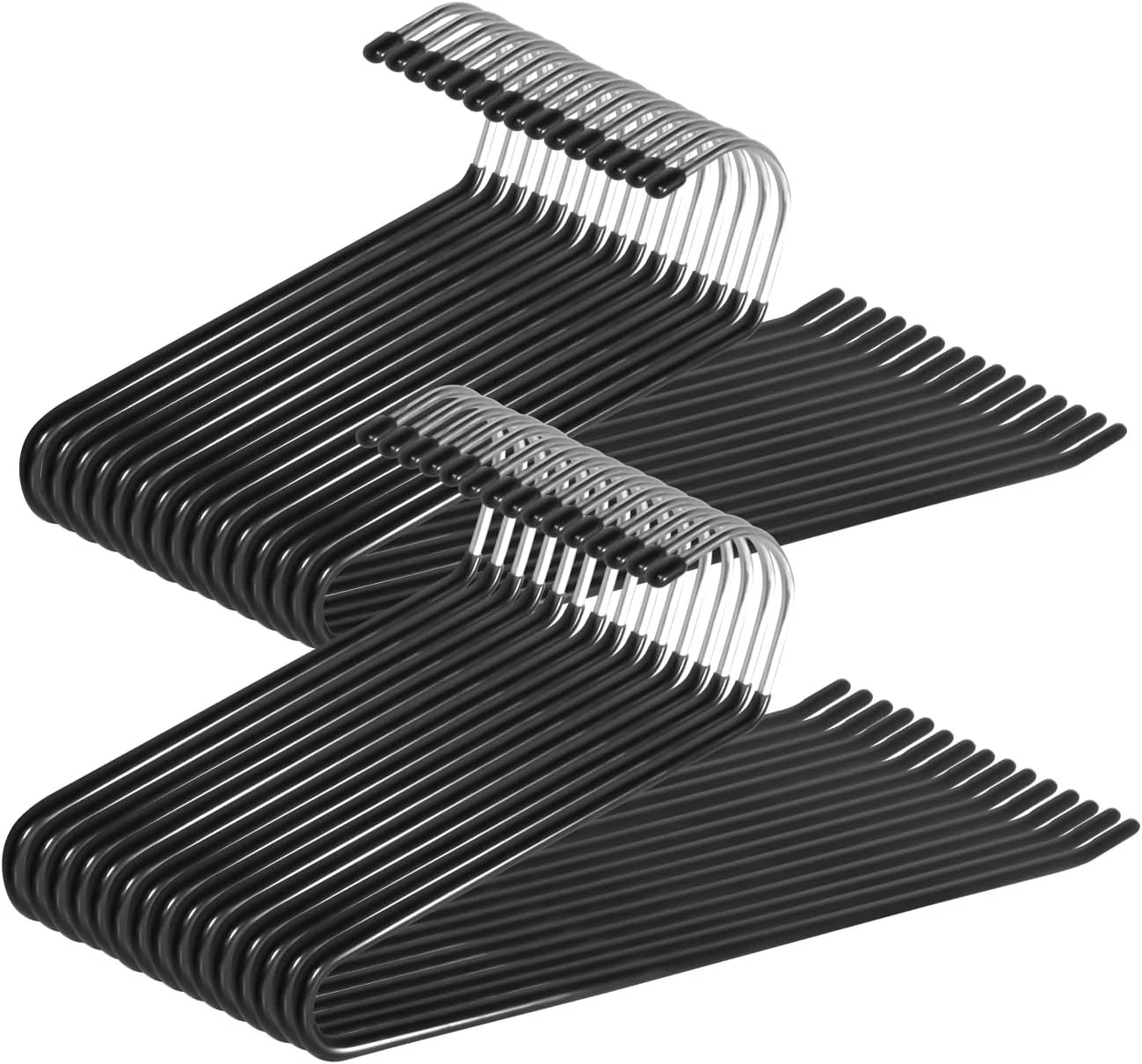Traditional Pants Hangers 30-Pack Clothes Hangers Space Saving Non-Slip Open-Ended Pant Hanger Black Metal Hangers Design for Jeans Slacks Scarf Black Comfortable
