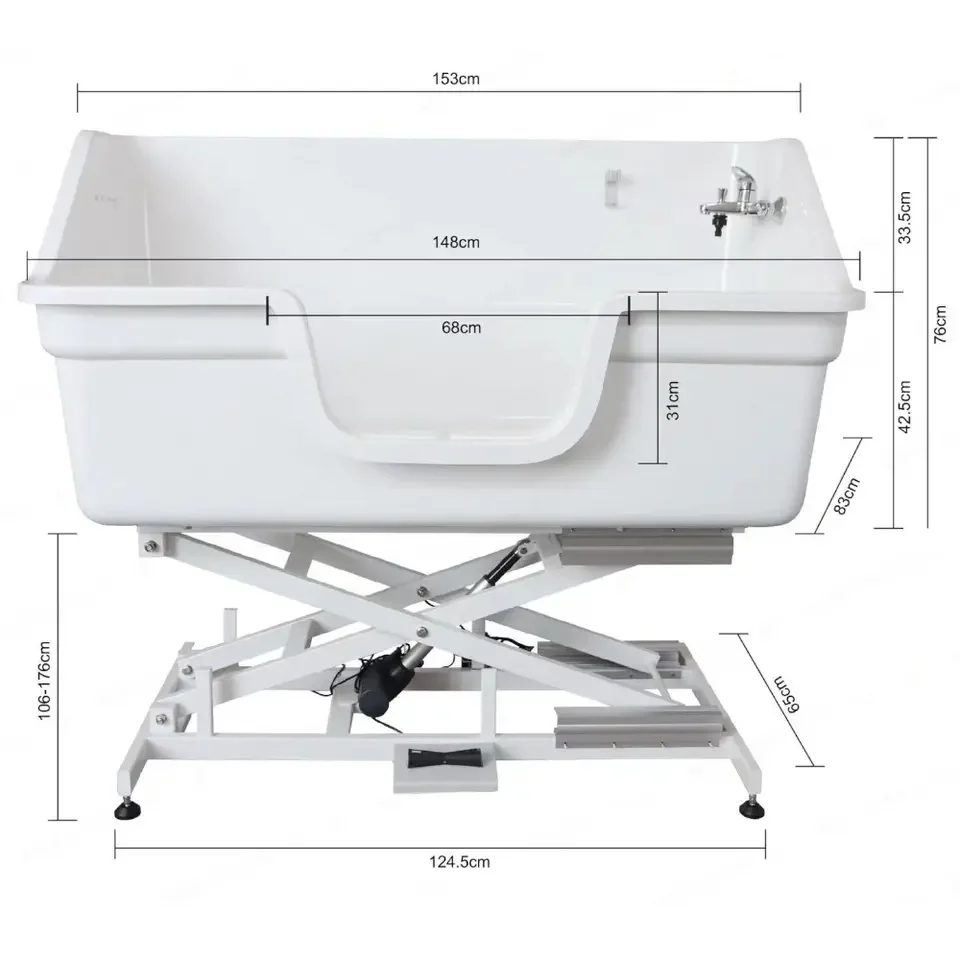 Powerful Ex-factory price electric lifting pet bathtub dog cleaning bath beauty products professional cat with large bath tub Smooth