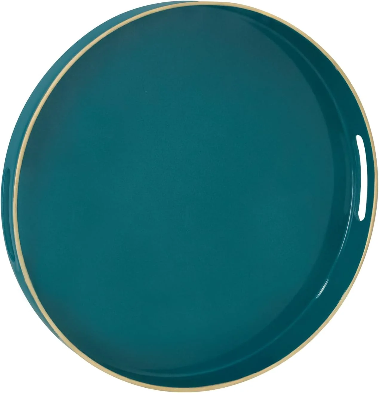 Natural Maoname 13 Round Tray Teal Serving Trays with Handles Modern Decorative Trays for Coffee Table Plastic Ottoman Tray for Ottoman Bathroom Decor Exceptional