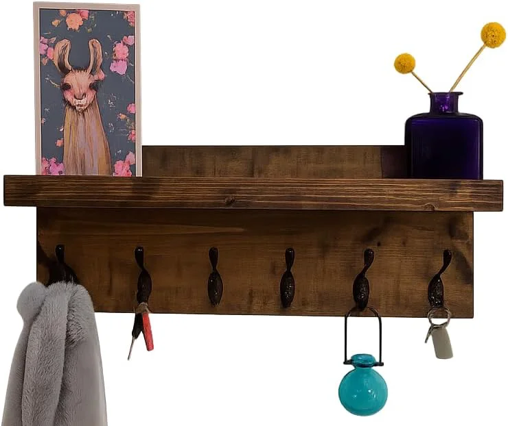 Carefully Designed Coat Rack with Shelf Choose your Length Towel Rack Entryway Organizer Wall Mounted Smart