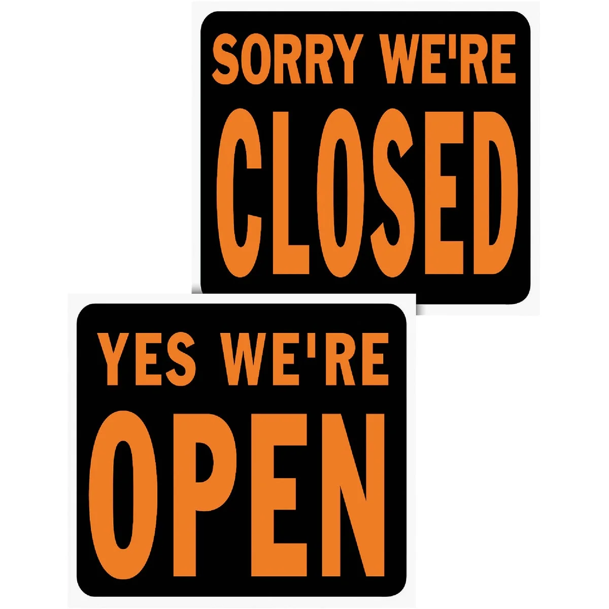 Elegant Hy-Ko Heavy Gauge Plastic Sign Yes We’re Open Sorry We’re Closed Clean