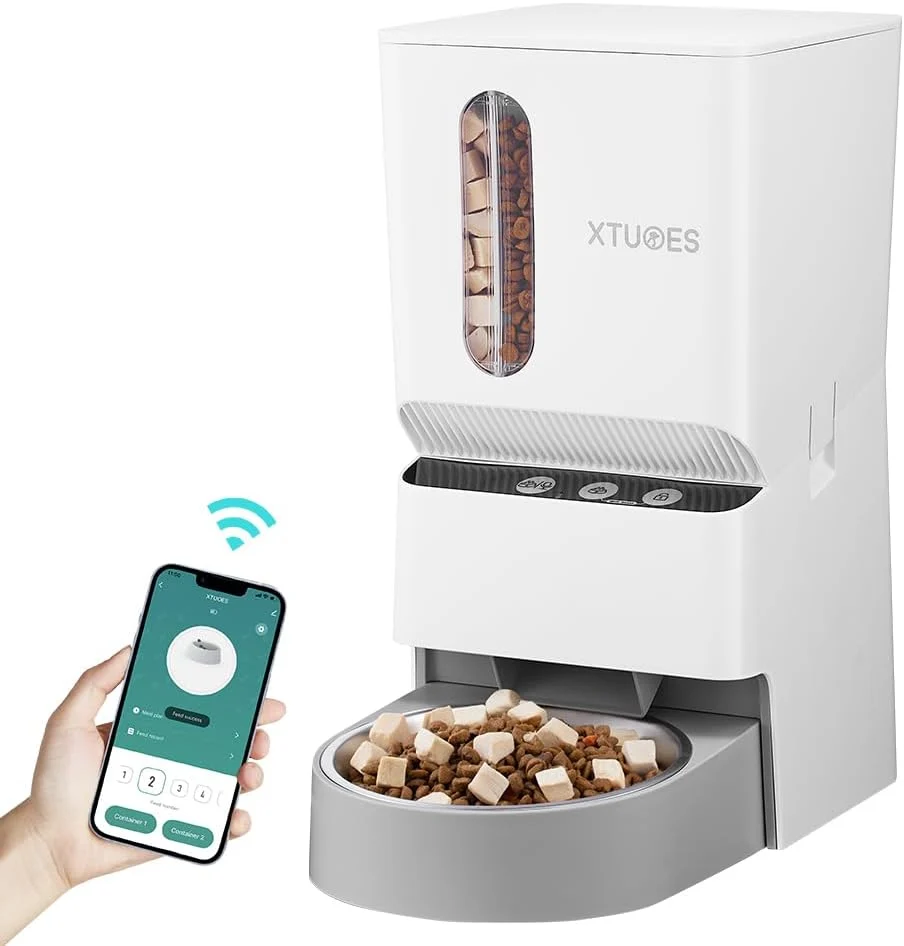Authentic Whole Smart Automatic Pet Feeder Double Hopper Automatic Fresh Cat Food Dispenser App Controlled Dog Bowl Clean
