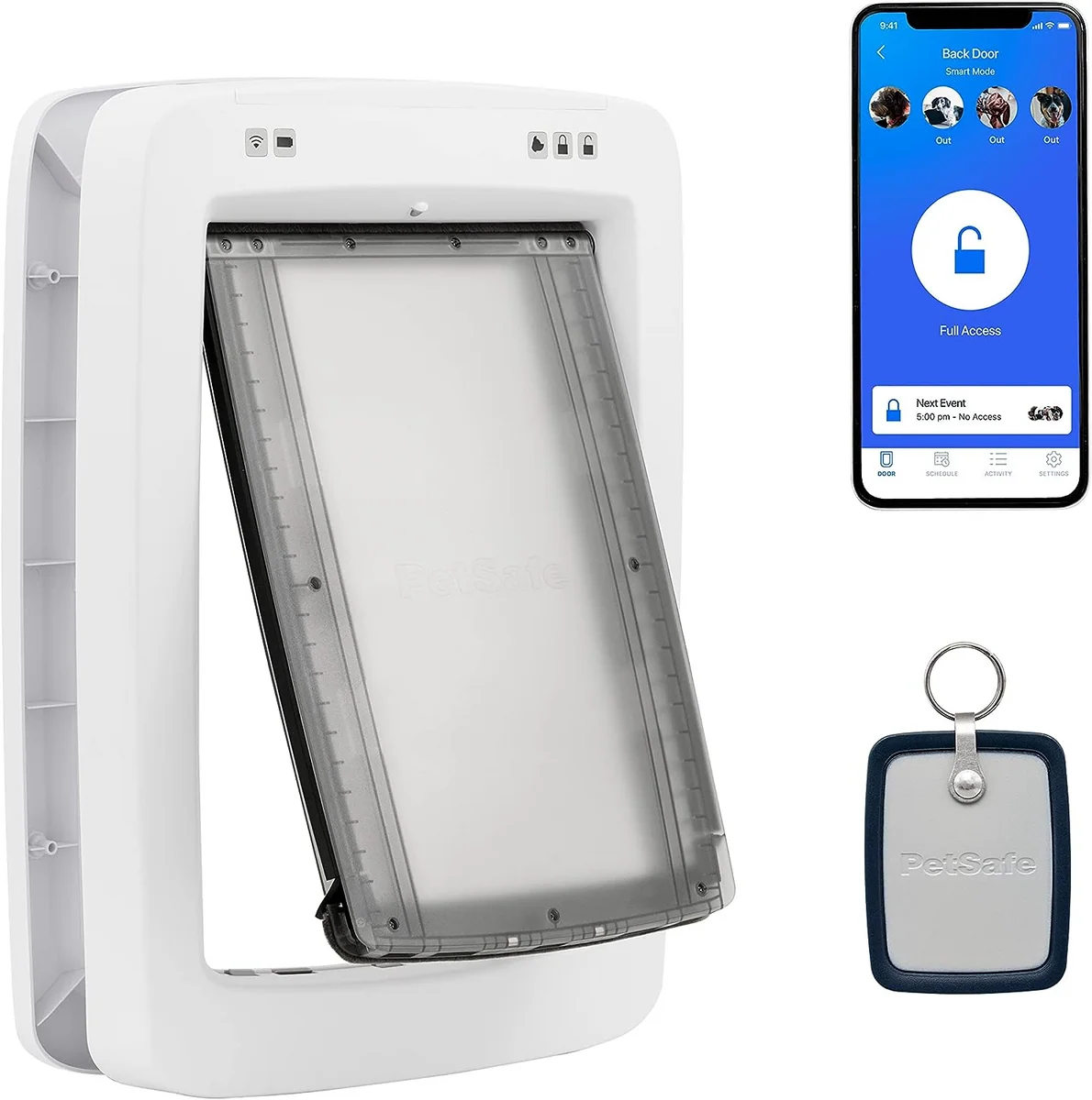 Solid Whole Smart pet safety door App remote control Weatherproof baffle Timer smart dog safety door First-Class