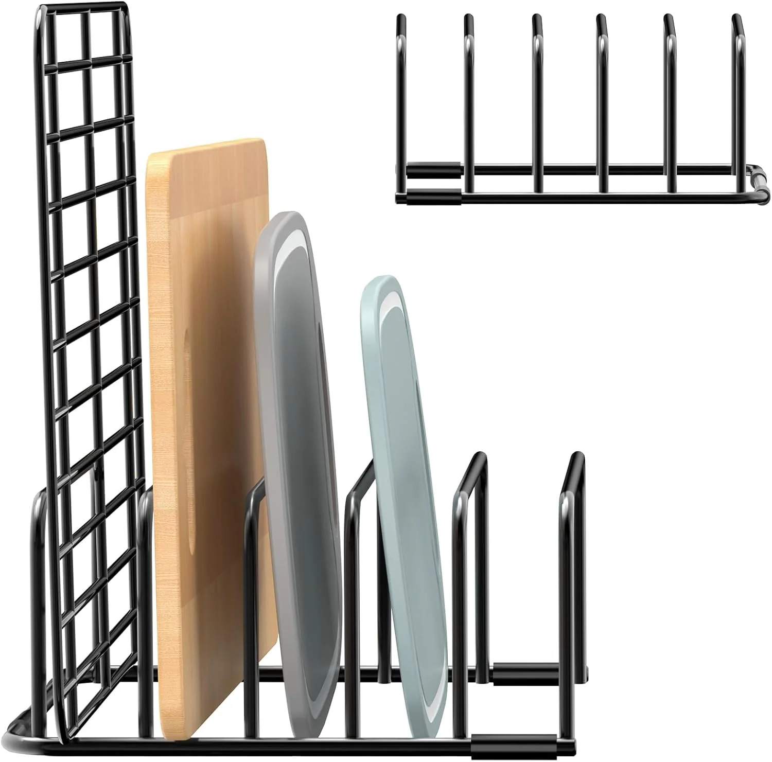 Elegant Cutting Board Organizer 1-Pack Cutting Board Holder Rack Baking Cookie Pan Sheets Cooling Small Racks Storage Stand for Kitchen Cabinet Countertop Pure