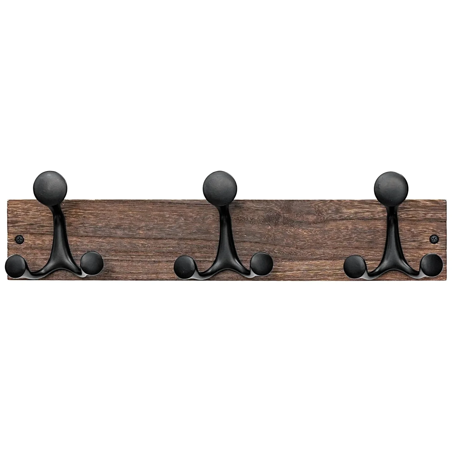 Genuine Skoloo 17-Inch Wood Burnt Coat Rack Wall Mount with 3 Triple Hooks – I for Family Entrances Classrooms and Pet Supplies Storage Reusable