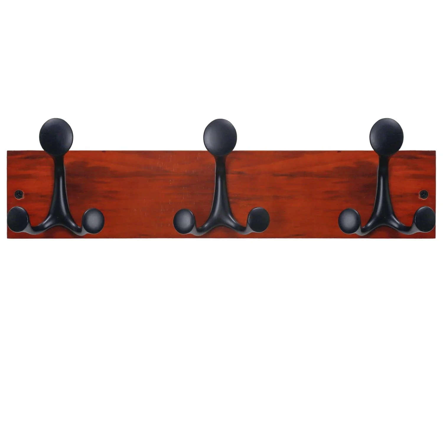 Trusted Skoloo 17-Inch Cherry Wood Coat Rack Wall Mount with 3 Triple Hooks – I for Family Entrances Classrooms and Pet Supplies Storage Safe