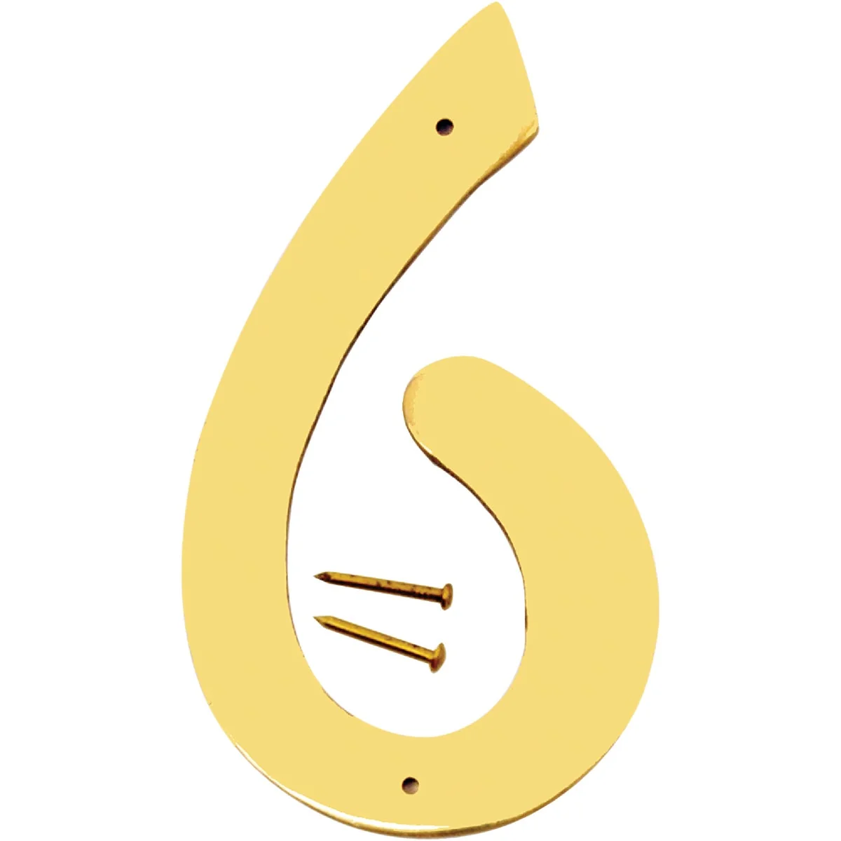 Luxury Hy-Ko 4 In. Polished Brass House Number Six High-Performance
