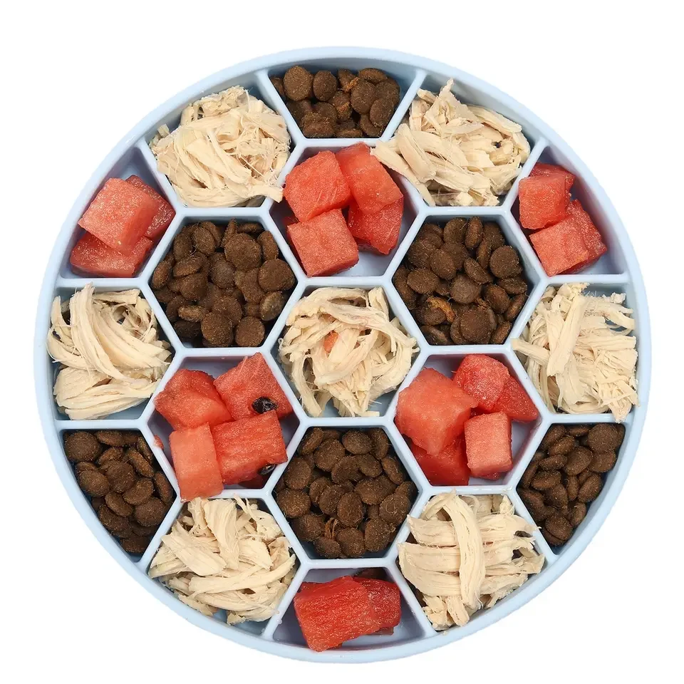 Healthy Factory Slow Food Dog Bowls Silicone Anti Knock Over Cup No-Slip Sucker Bottom Slow Feeder Pet Dog Bowl Official