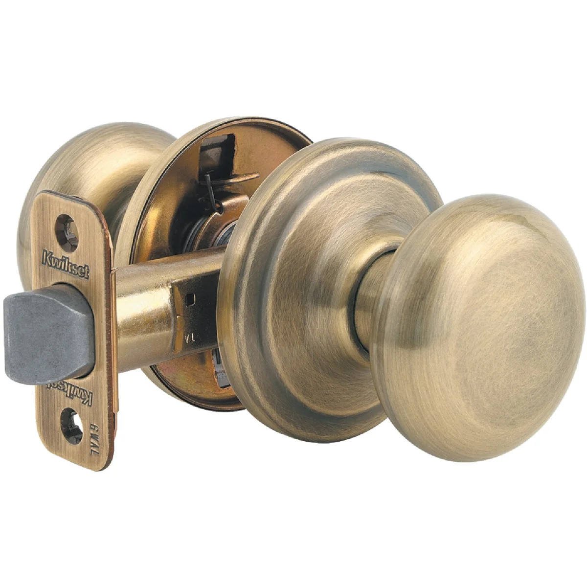 Versatile Kwikset Signature Series Antique Brass Hall Closet Door Knob Consistent
