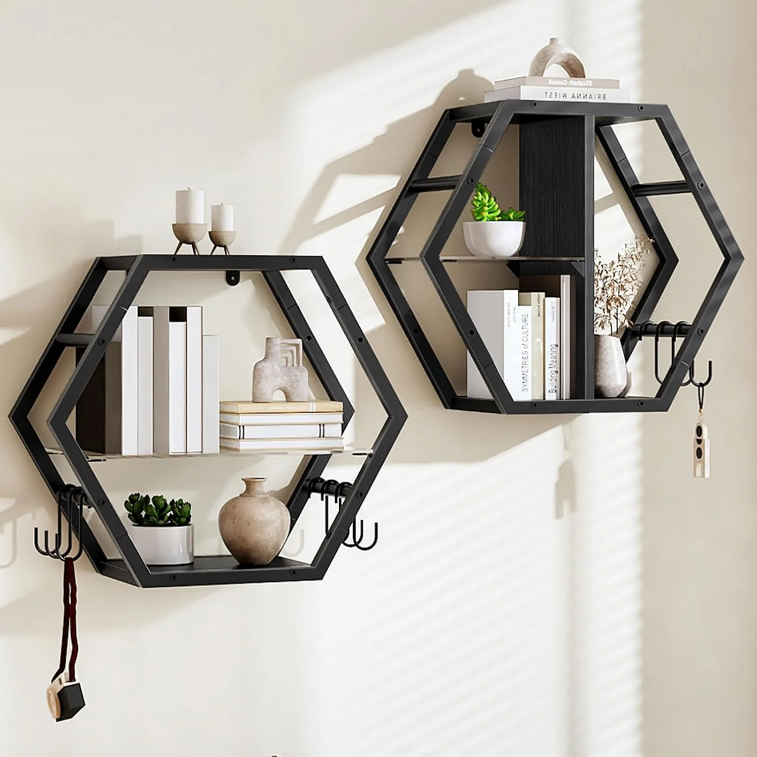 Specialty CHOEZON 18.9 inch Gaming Floating Shelves Hexagon Shelves Set of 2 Soft