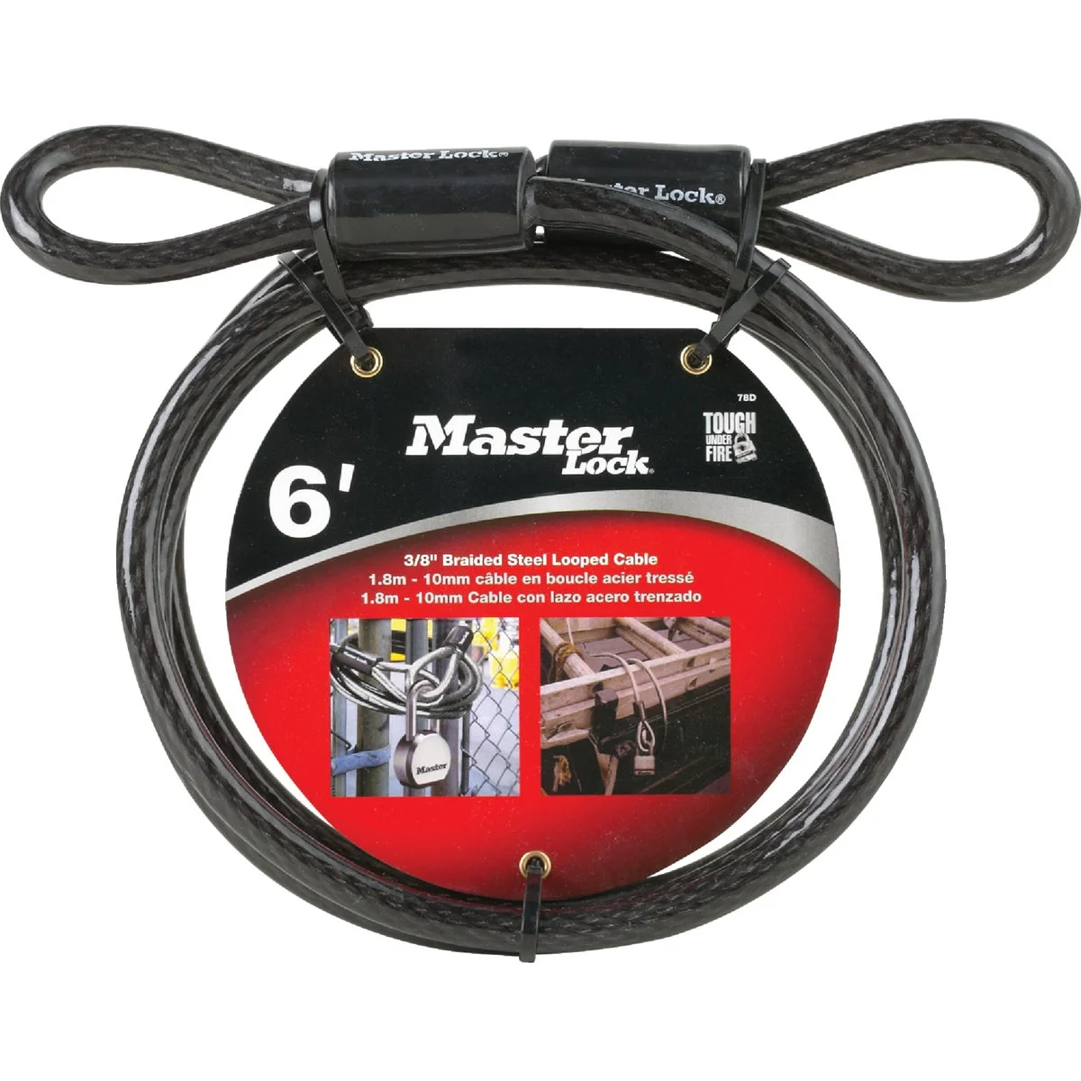 Exclusive Master Lock 6 Ft. x 3 8 In. Steel Cable Relaxed