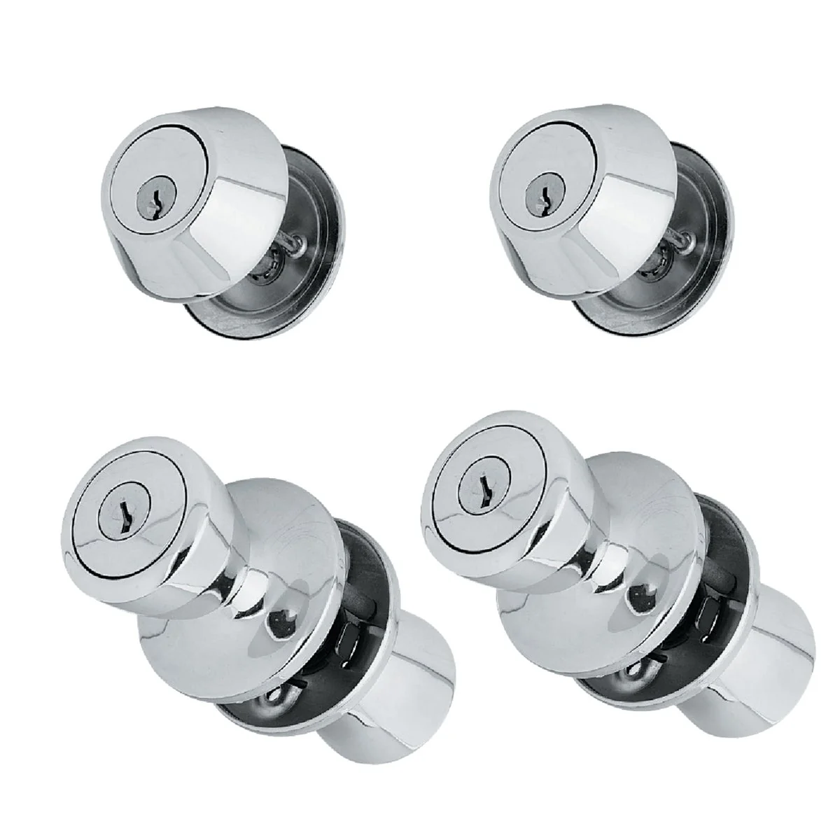 High-Performance Steel Pro Satin Chrome Deadbolt and Door Knob Combo Comfortable