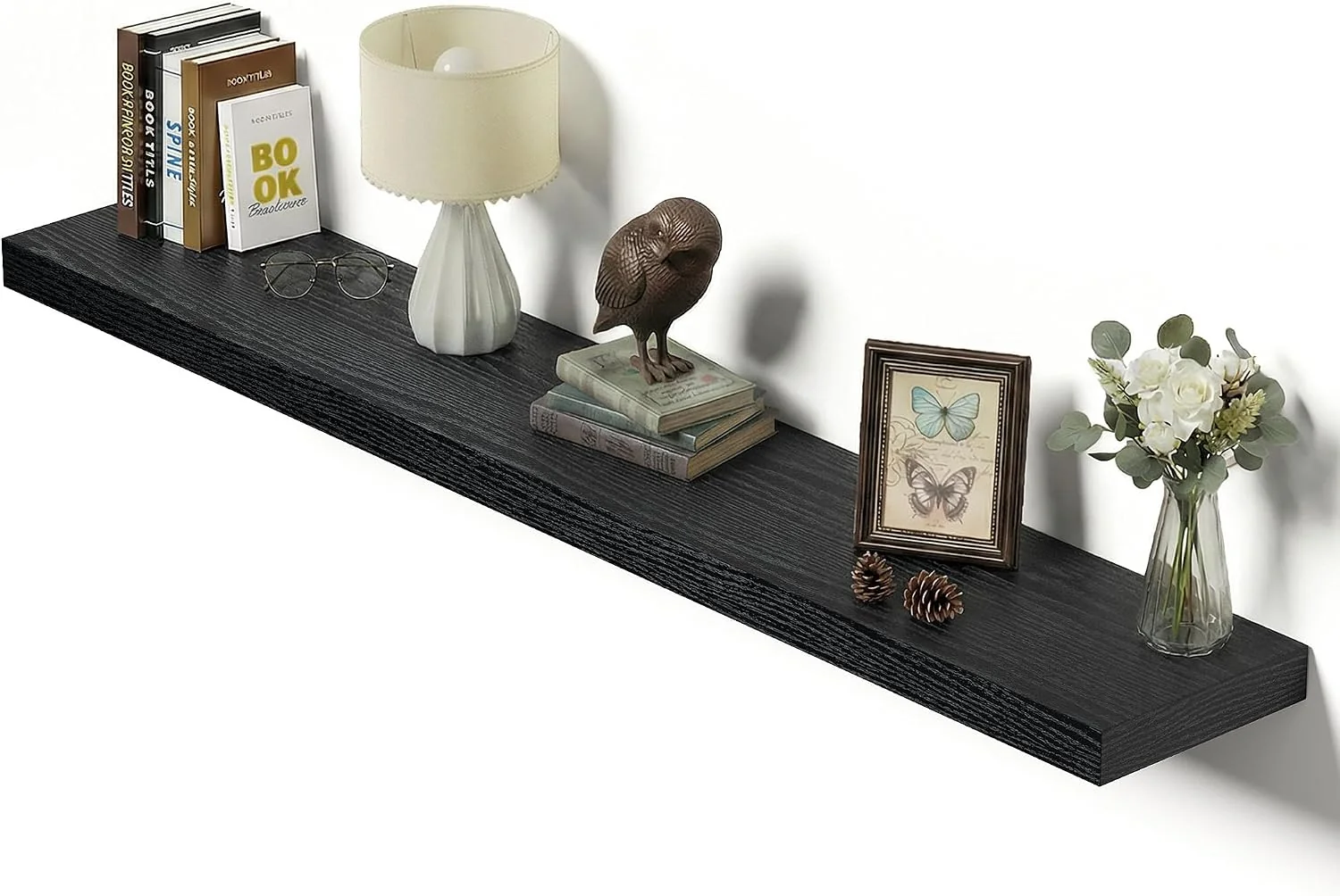 Practical Vivelove Single Floating Shelves 48×10 Set of 1 Black Top-Quality