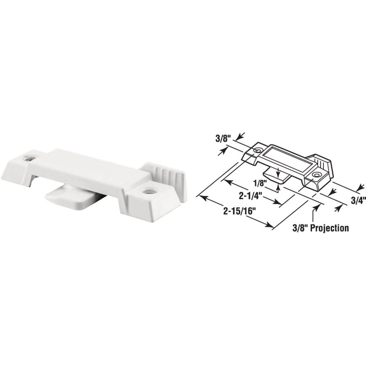 Responsible Prime-Line White Latch Sliding Window Sash Lock Original Design