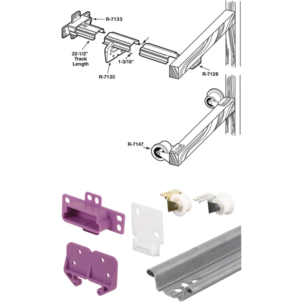 Excellent Prime-Line Galvanized Steel 22-1 2 Top or bottom Drawer Track Kit Exclusive