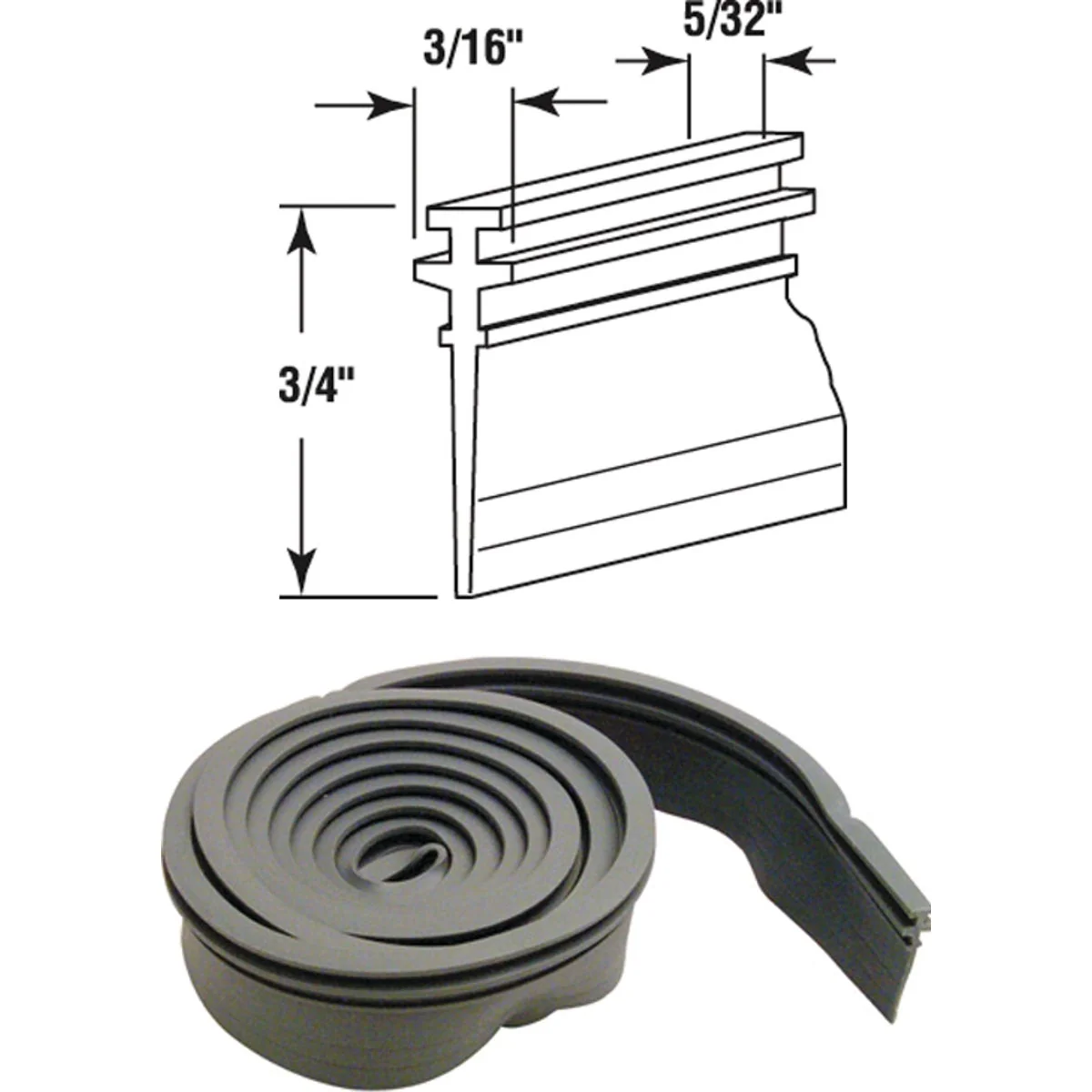 Expertly Made Prime-Line 3 4 In. x 36 In. Gray Double Tee Shower Door Bottom Sweep Elite