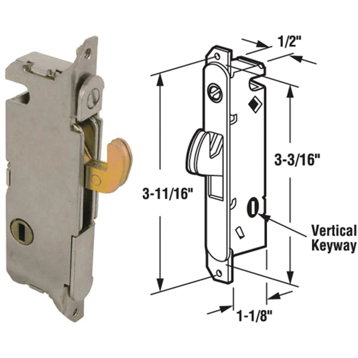 Flexible Prime-Line Sliding Patio Door Steel Vertical Mortise Patio Door Lock Unique