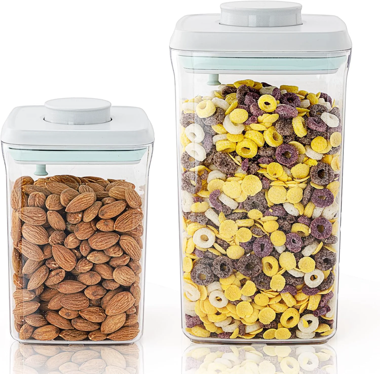 First-Class 2 Pack Pop-Top Airtight Food Storage Containers 2.0 Qt amp 0.9 Qt Sophisticated