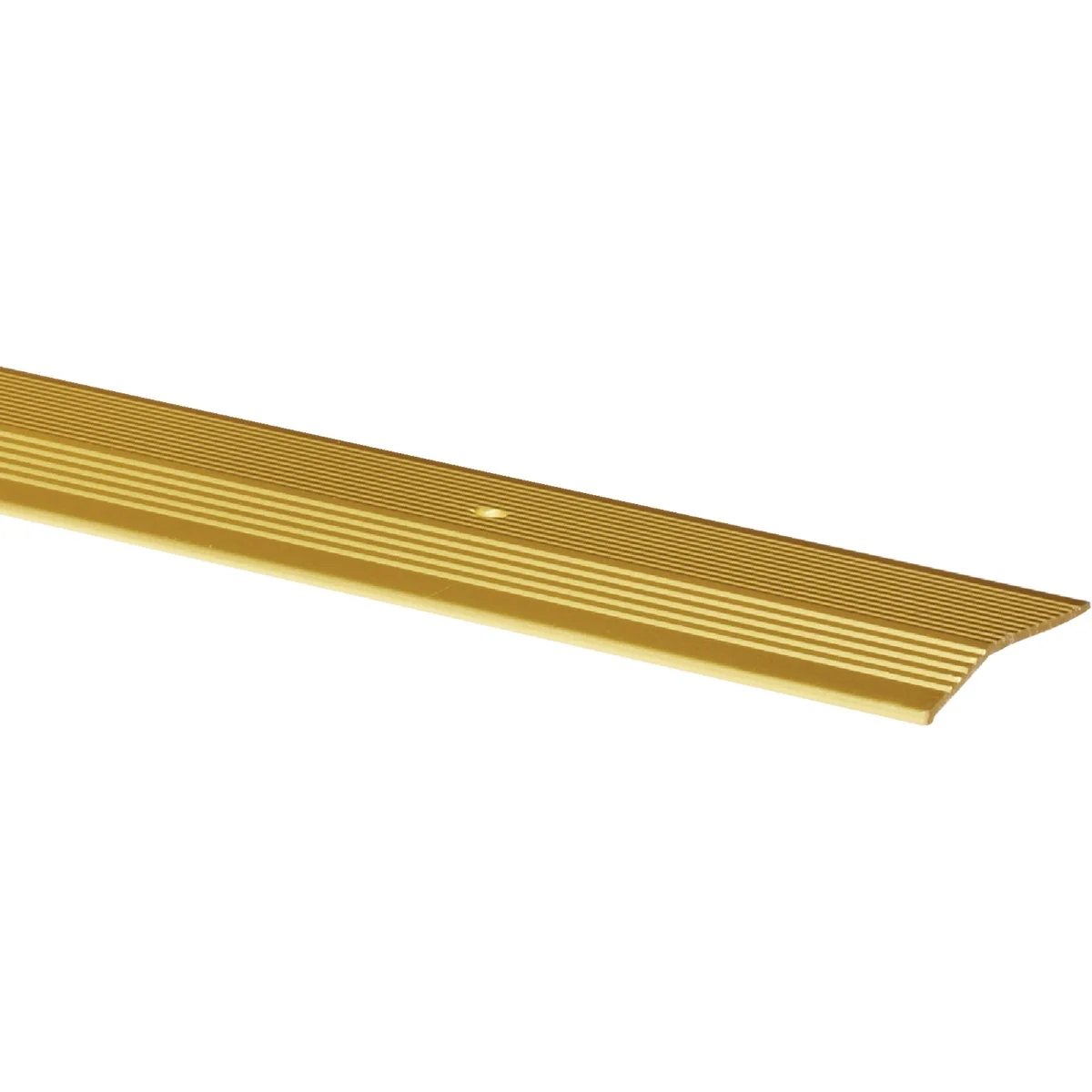 Modern M-D Satin Brass Fluted 2 In. x 6 Ft. Aluminum Carpet Trim Bar Extra Wide Luxury