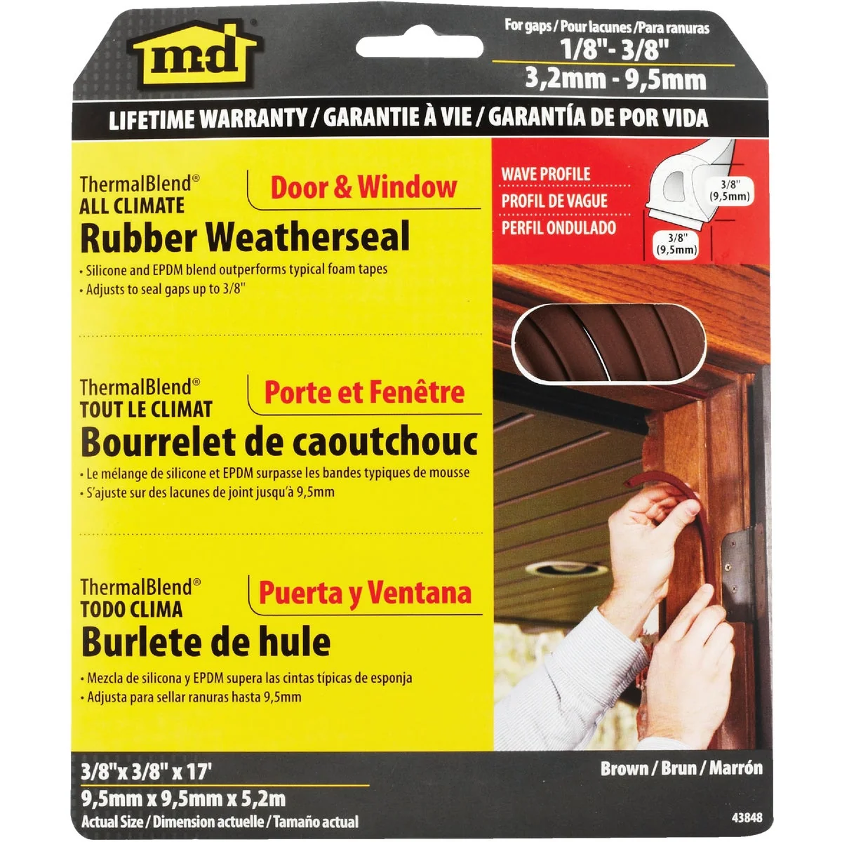 Innovative M-D Brown 17 Ft. Rubber Weatherstrip Powerful