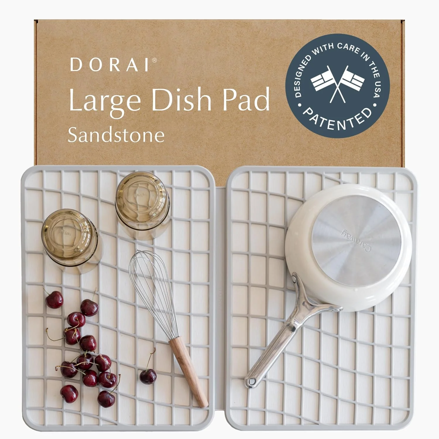 Superior Dorai Large Dish Drying Mat – Quick-Drying Stone Pad Specialty