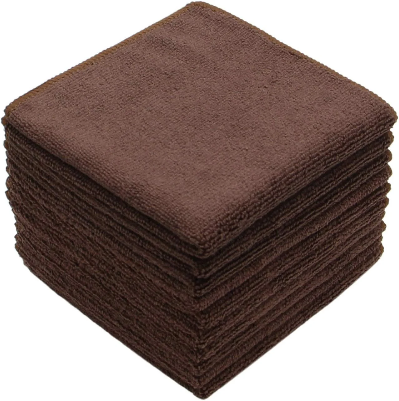 Consistent Microfiber Dish Cloths Fast Drying Kitchen Cleaning Cloth Dish Rags Dust Cloths Ultra Absorbent Lint Washcloths 12inch x 12inch 10 Pack Brown Casual