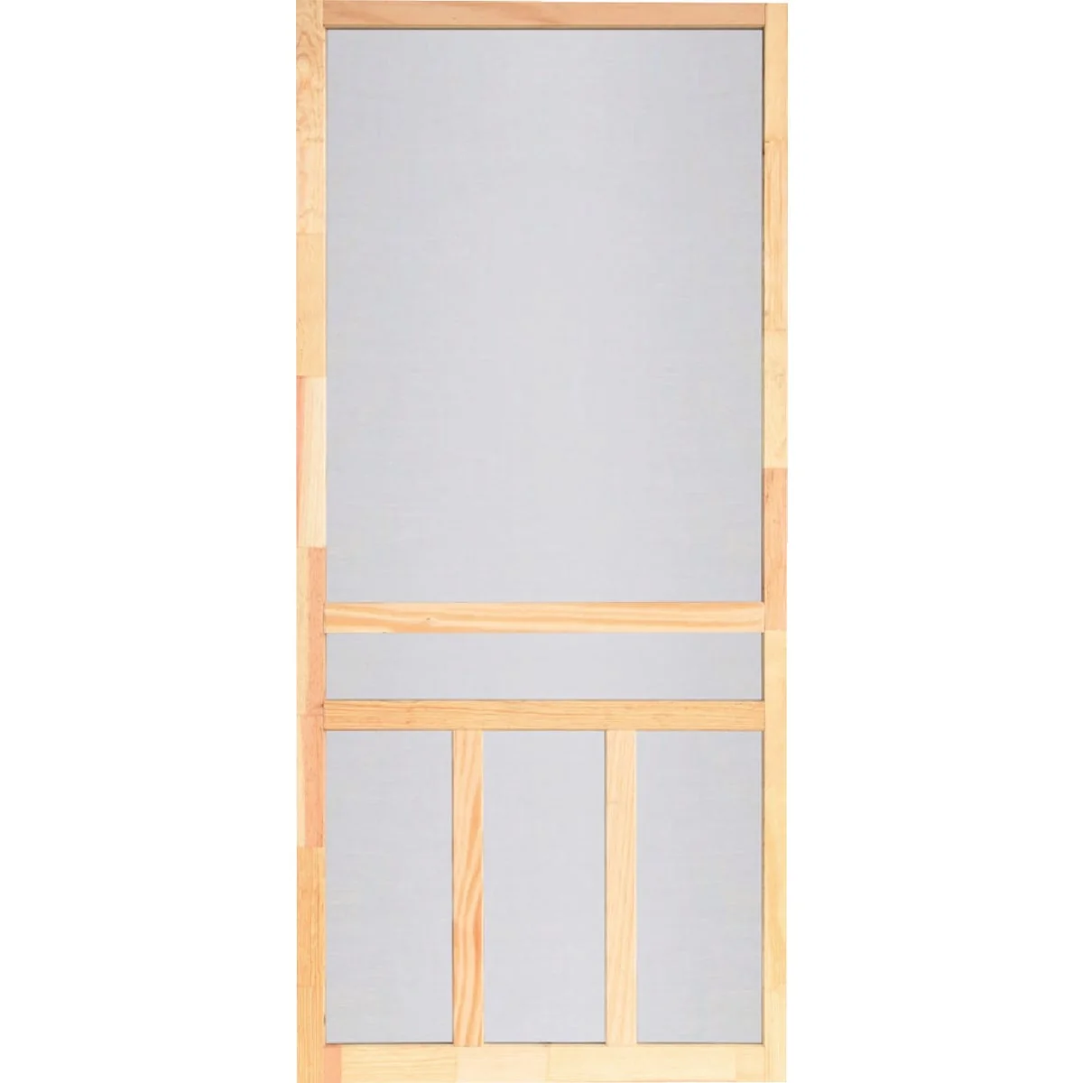 Traditional Screen Tight Creekside 36 In. W x 80 In. H x 1 In. Thick Natural Fingerjoint Wood T-Bar Screen Door Reusable