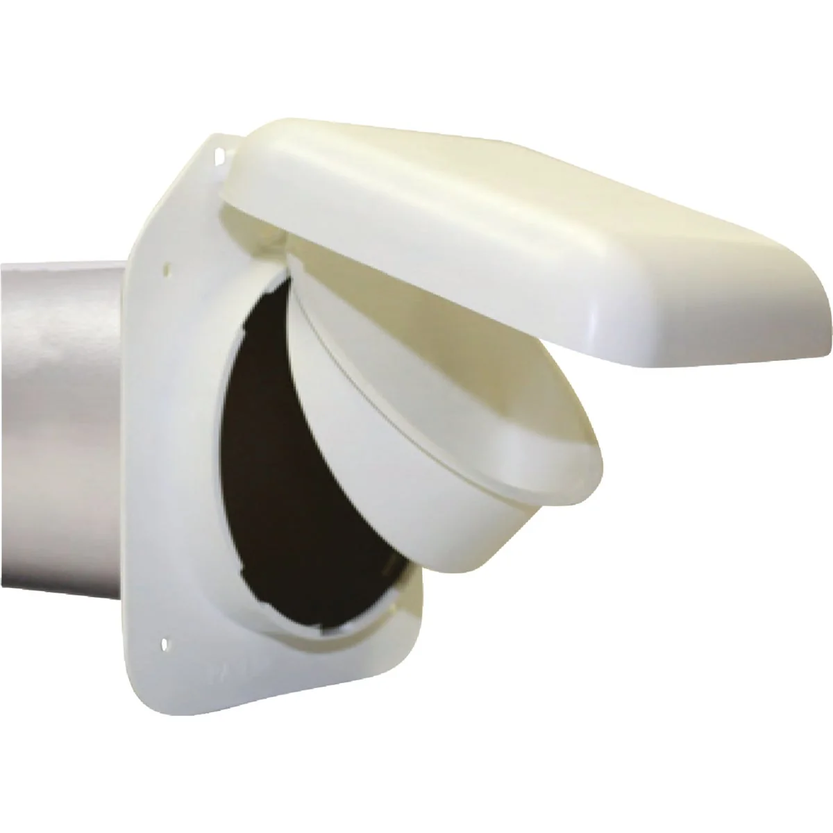 Crafted No-Pest 4 In. White Plastic Low Profile Dryer Vent Hood Reusable