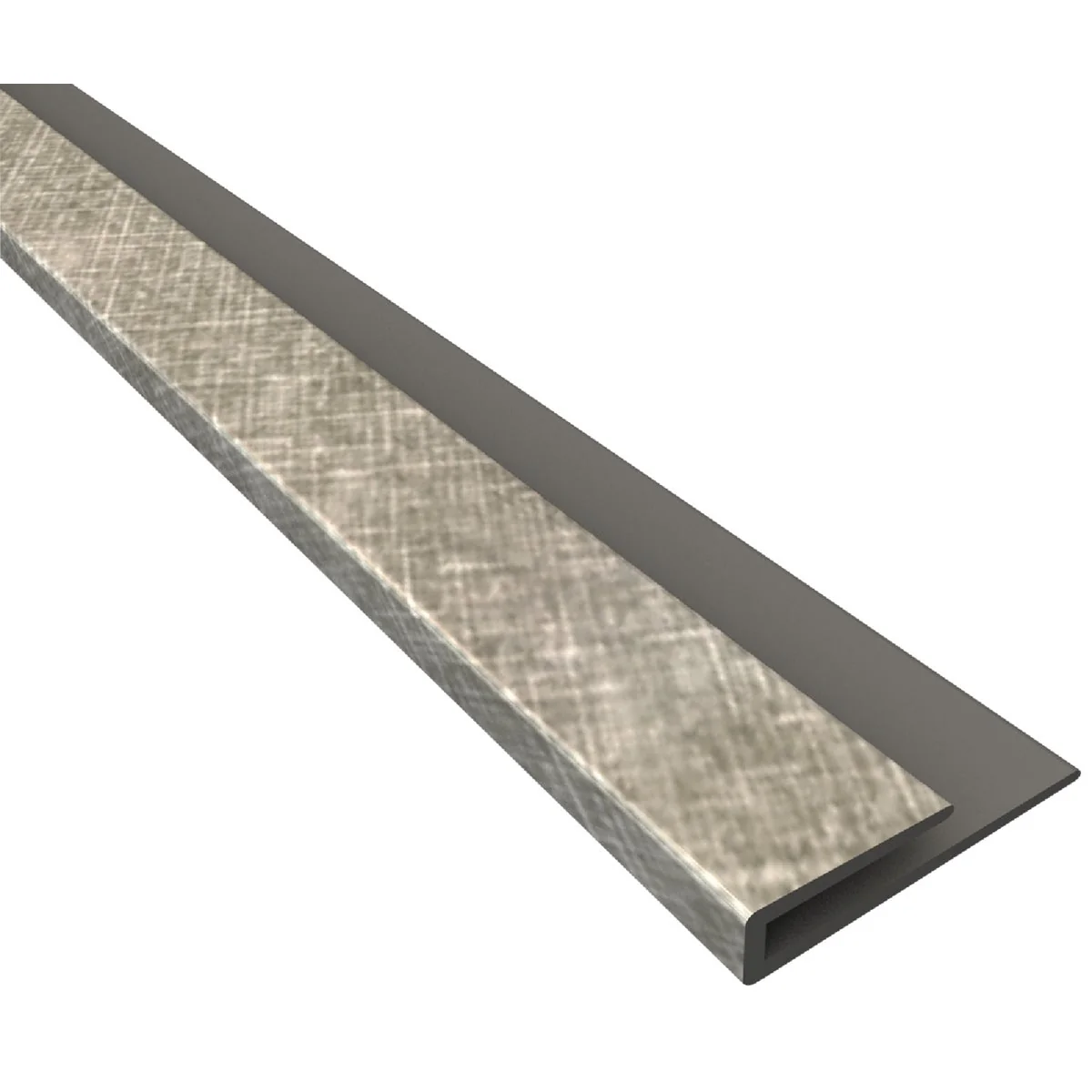Eco-Friendly Fasade 18 In. Thermoplastic J-Edge Backsplash Trim Cross Hatch Silver Enhanced