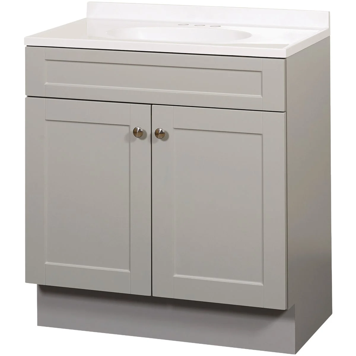 Excellent Zenith Zenna Home Cool Gray 30 In. W x 35 In. H x 18 In. D Shaker Vanity with White Cultured Marble Top Traditional