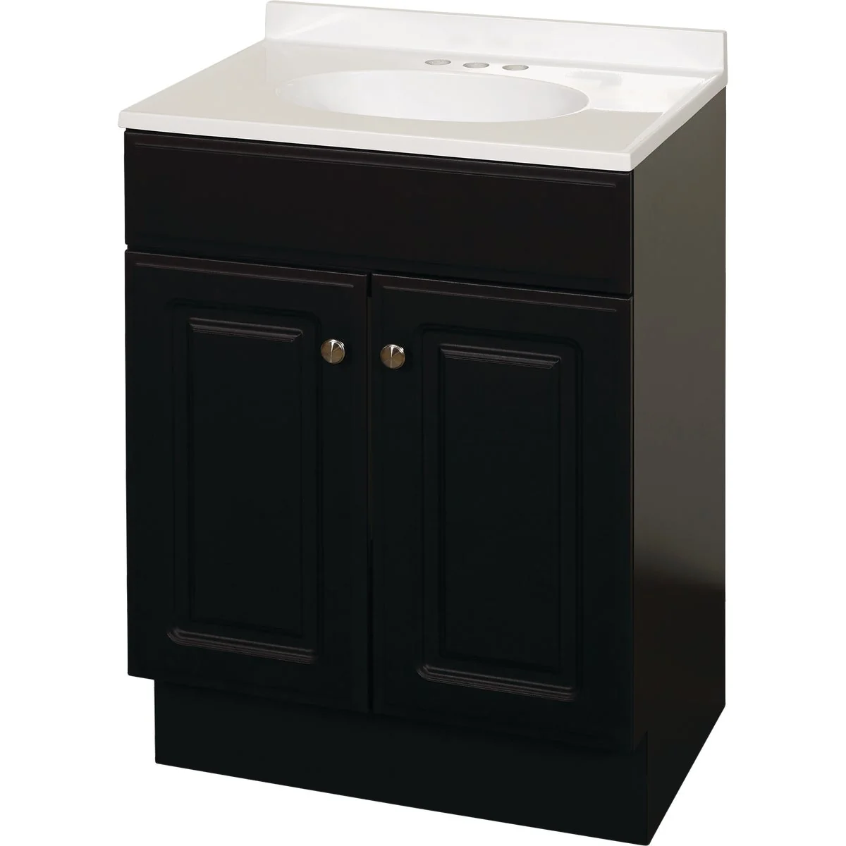 Elite Zenith Zenna Home Espresso 24 In. W x 35 In. H x 18 In. D Vanity with White Cultured Marble Top Classic