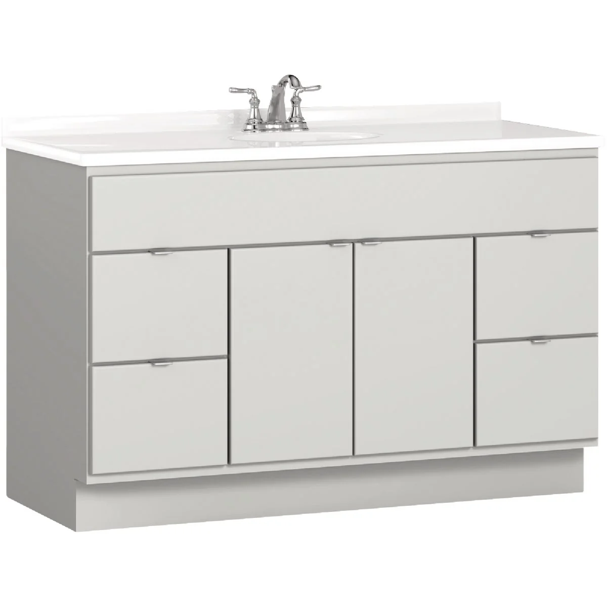 Authentic Bertch Riverside 48 In. W x 34-1 2 In. H x 21 In. D Lighthouse Vanity Base 2 Door 4 Drawer Modern