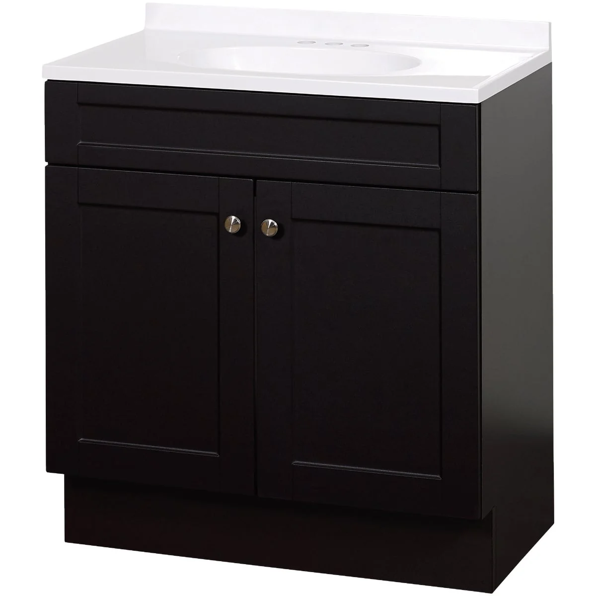 Outstanding Zenith Zenna Home Espresso 36 In. W x 35 In. H x 18 In. D Shaker Vanity with White Cultured Marble Top Smart