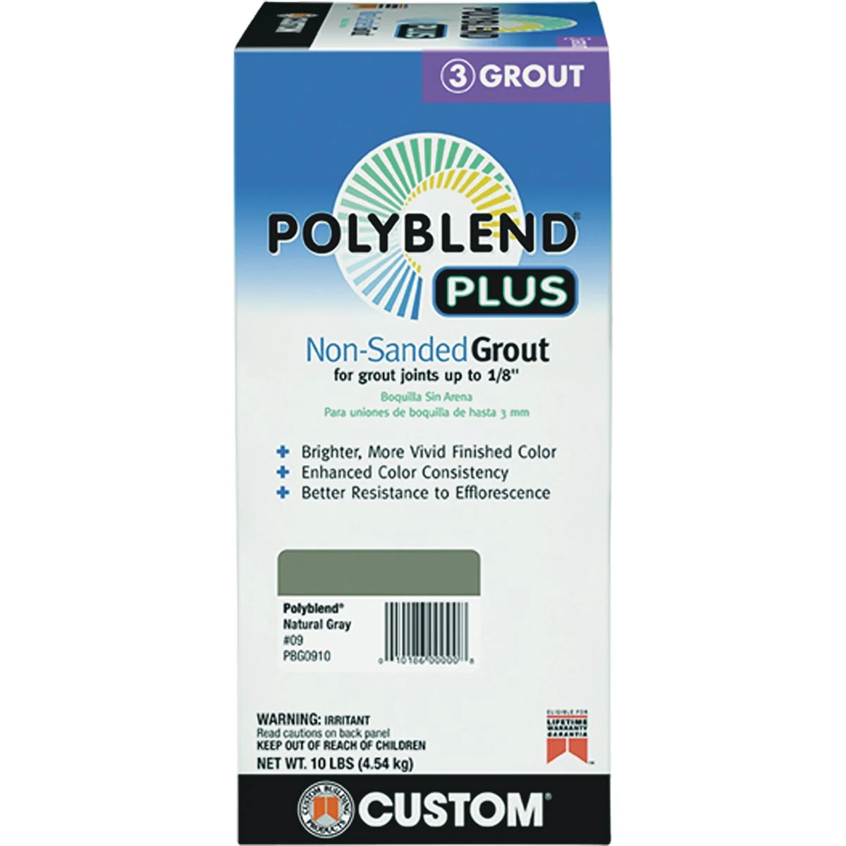 Healthy Custom Building Products PolyBlend PLUS 10 Lb. Charcoal Non-Sanded Tile Grout Certified