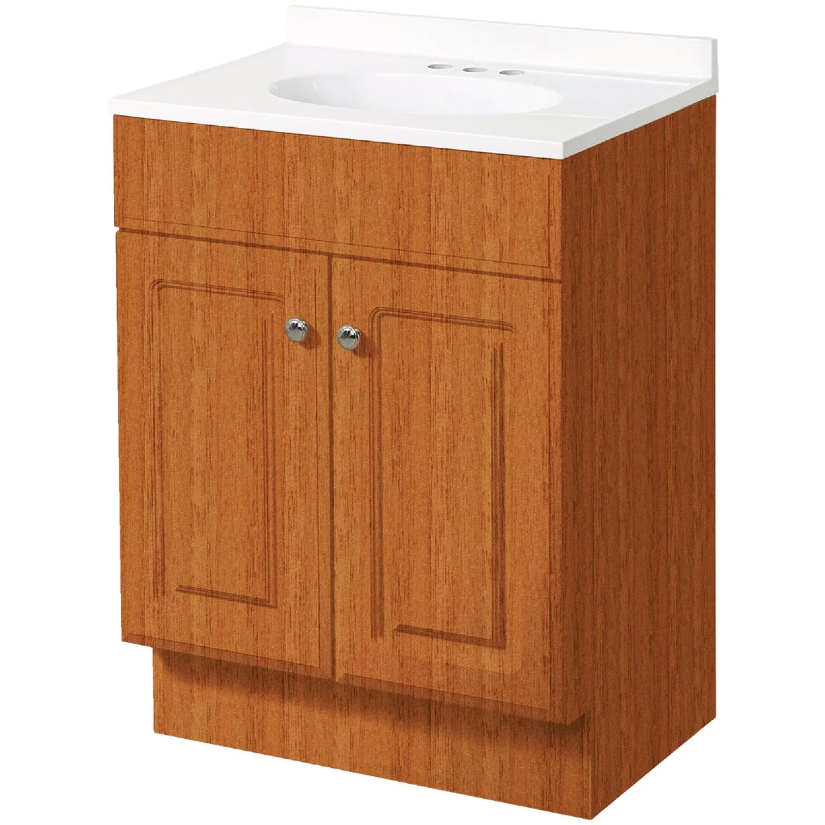 Healthy Zenith Zenna Home Oak 36 In. W x 35 In. H x 18 In. D Vanity with White Cultured Marble Top Powerful