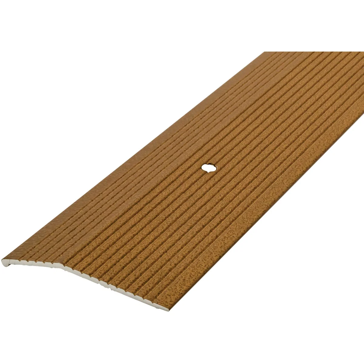 Fine Crafted M-D Antique Brass Fluted 2 In. x 36 In. Aluminum Carpet Trim Detailed