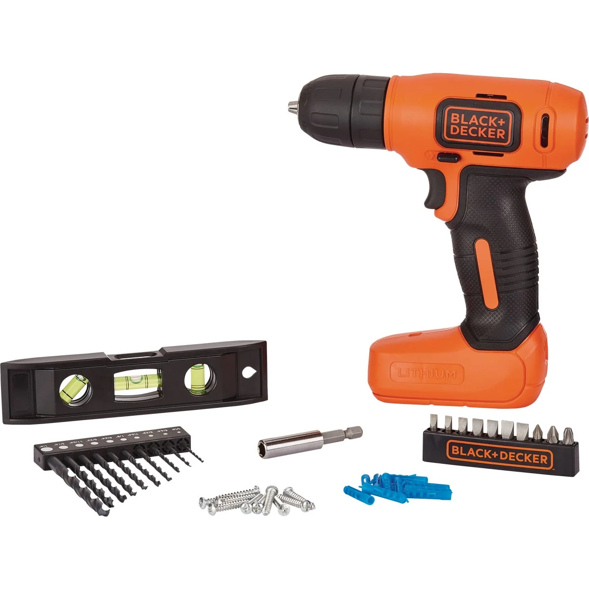 Reusable Black Decker 8 Volt Lithium-Ion 3 8 In. Cordless Drill Home Project Kit Optimized