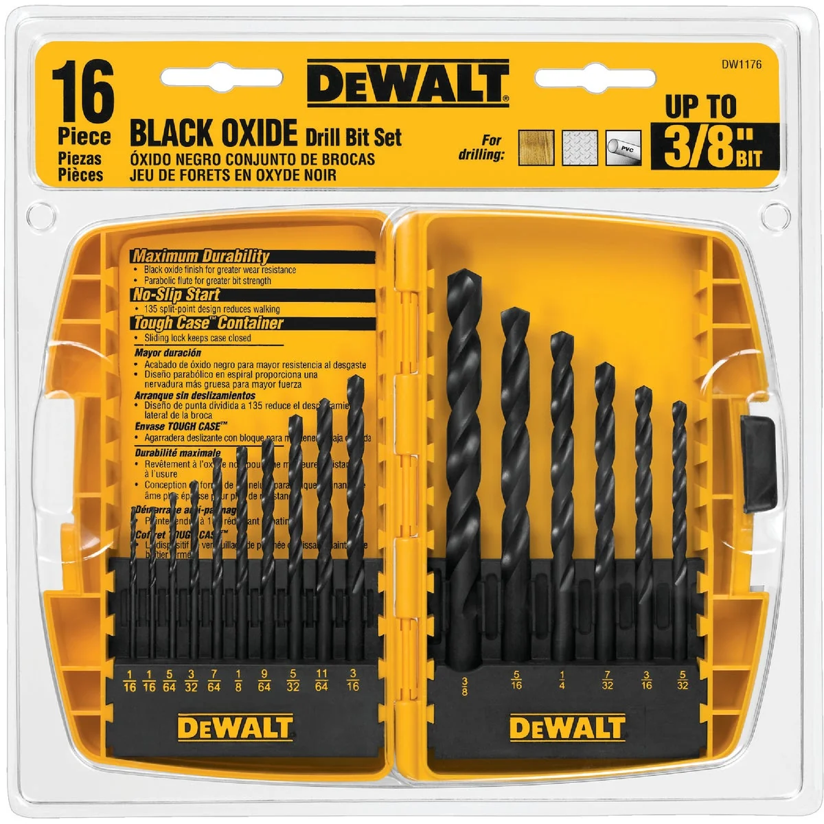 Sophisticated DeWalt 16-Piece Black Oxide Drill Bit Set 1 16 In. thru 3 8 In. Environmentally Friendly