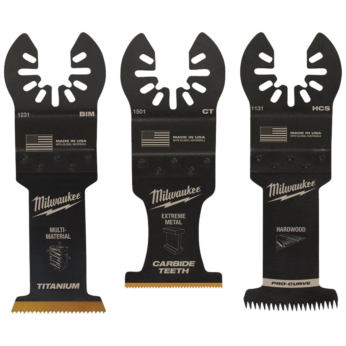 Fashionable Milwaukee OPEN-LOK Wood-Cutting Oscillating Blade Assortment 3-Piece Premium