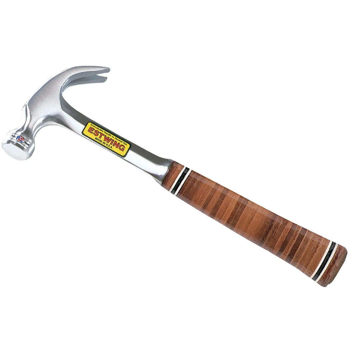 Premium Estwing 16 Oz. Smooth-Face Curved Claw Hammer with Leather-Covered Steel Handle Long-Lasting