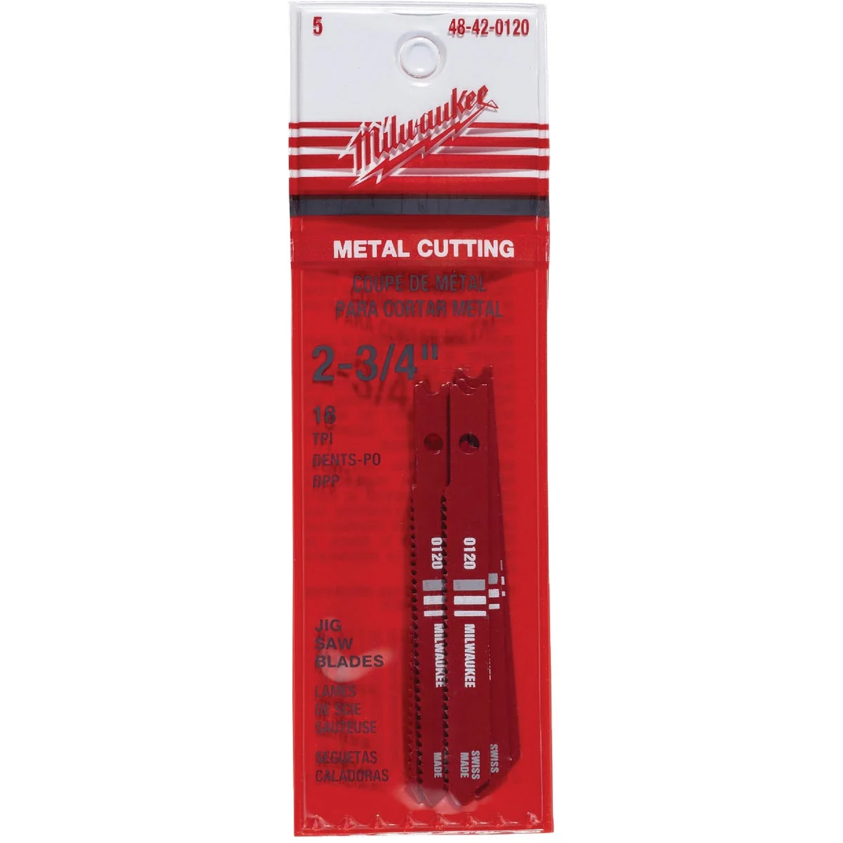 Original Design Milwaukee U-Shank 2-3 4 In. x 18 TPI High Speed Steel Jig Saw Blade Metal Cutting 5-Pack Elite